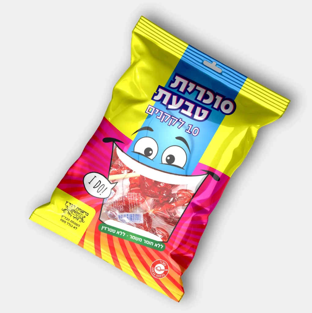 מעצב אריזות סטודיו פורטה עיצוב אריזות גמישות ממתקי נעמה סוכריות תרנגול