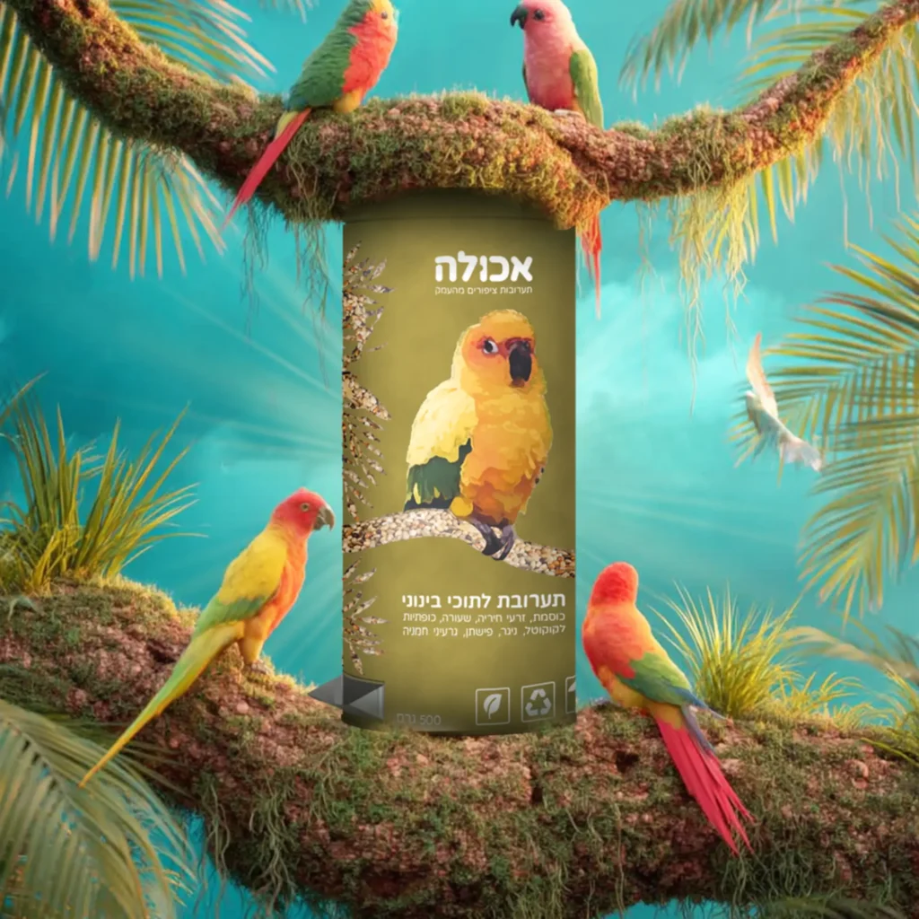 עיצוב אריזות קשיחות אוכל לתוכי סטודיו פורטה מיתוג מוצרים תוכים
