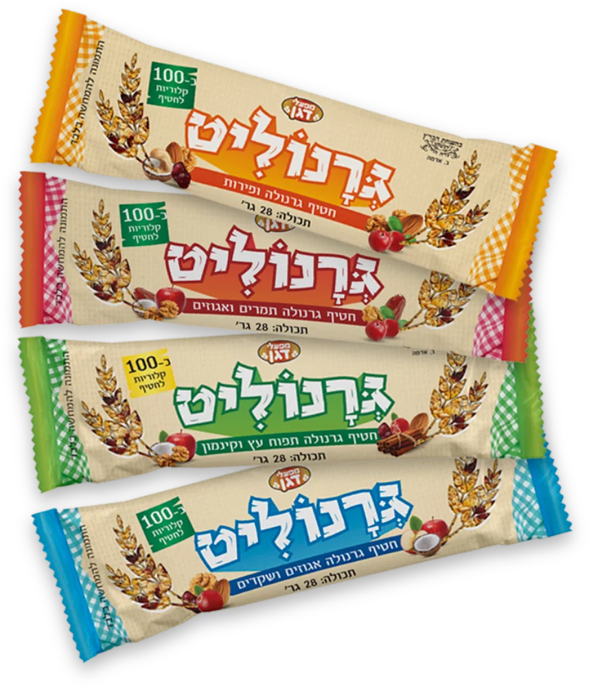 עיצוב אריזה גמישה מפעלי דגן חטיפי גרנולה