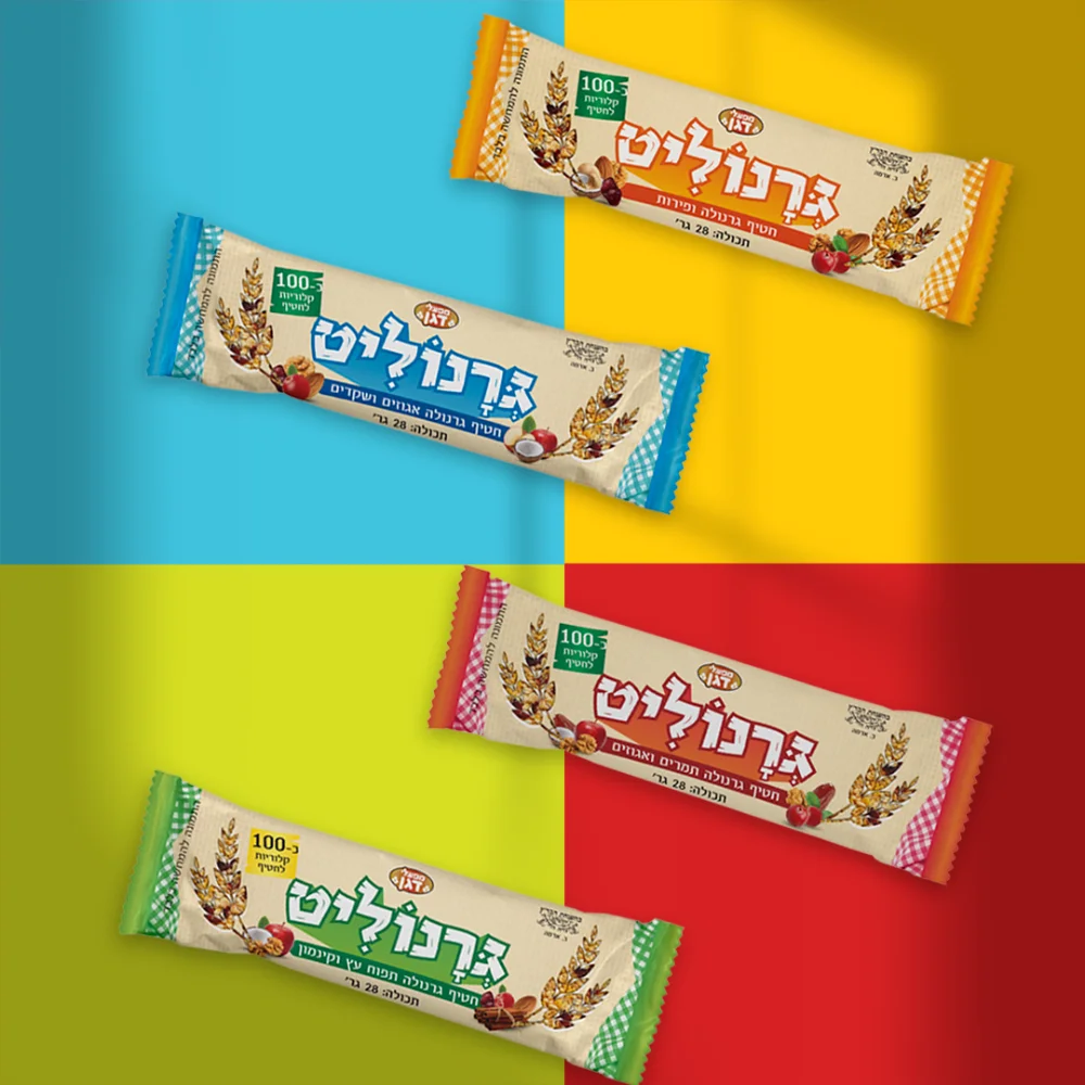 עיצוב אריזה גמישה מפעלי דגן חטיפי גרנולה