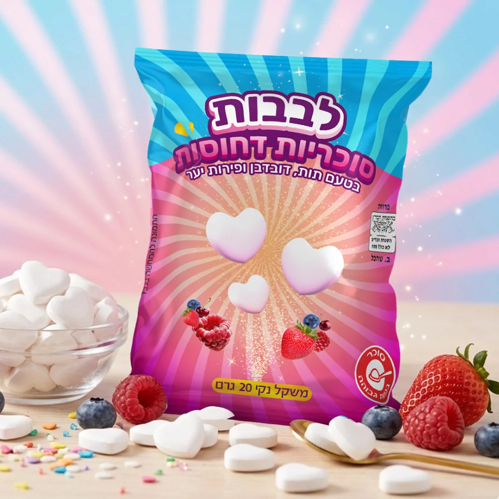 עיצוב אריזה גמישה סוכריות גיר ממתקי אבייה